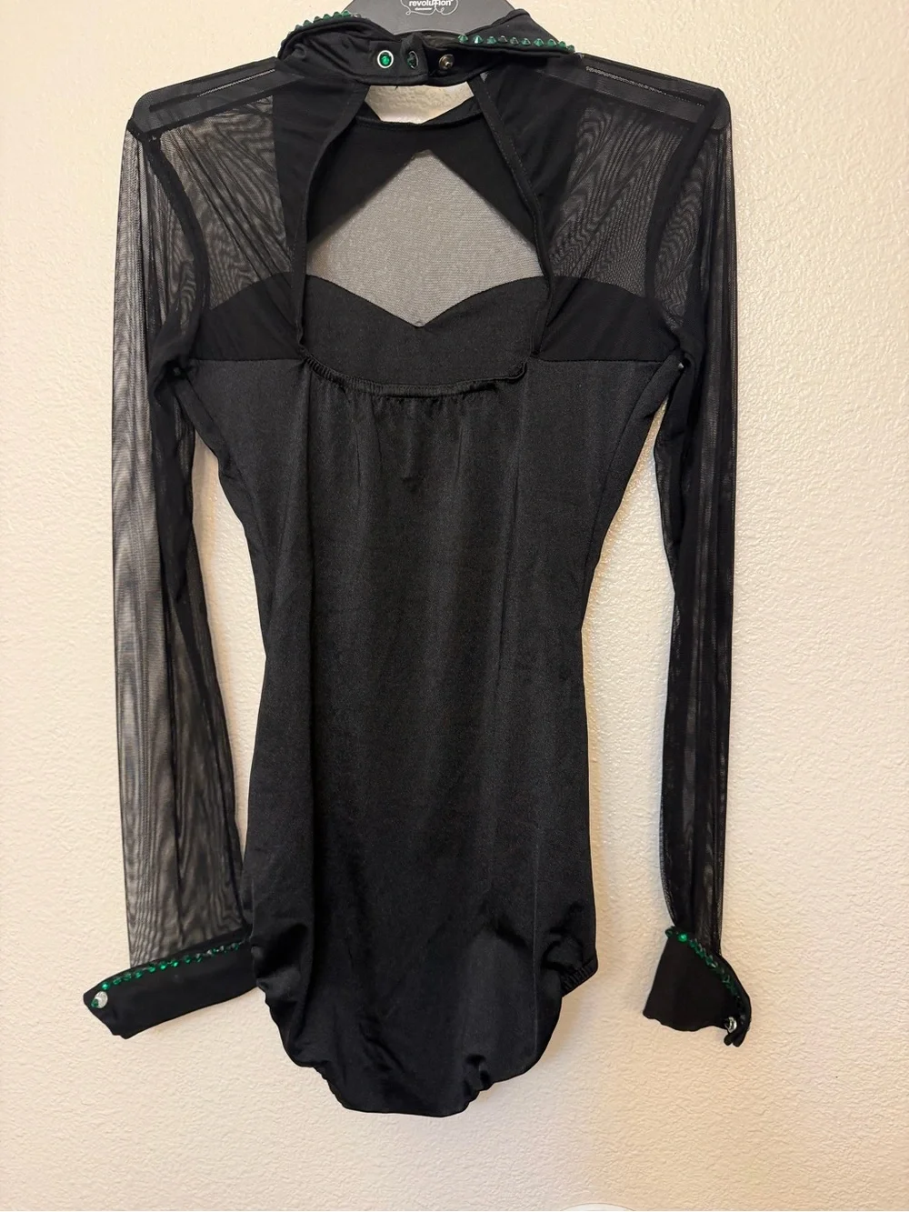 Kelle dance black costume 2 piece wide leg pants leotard CHIC STREET 5417 SA